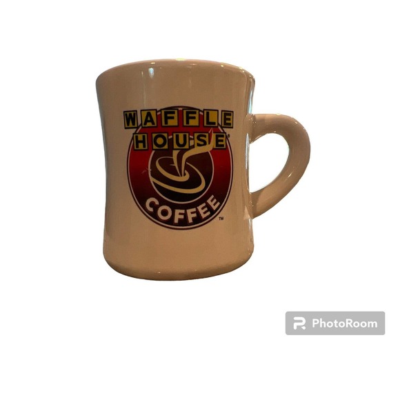 Waffle House Thick Rounded Diner Coffee Mug Cup Tuxton Vintage Heavy Duty White - Picture 2 of 5